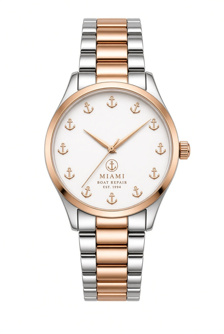 Miami Boat Repair Anchor Watch – Two-Tone Rose Gold and Silver