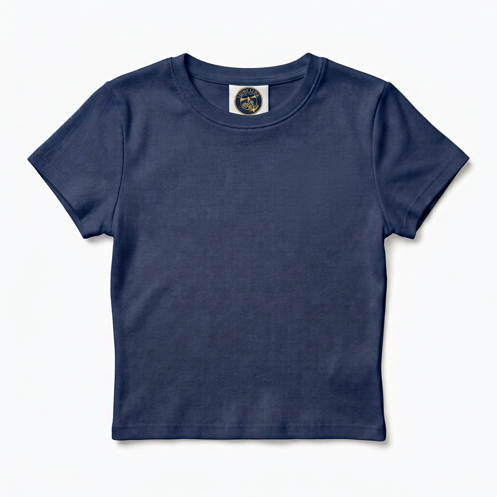 Yacht Club Crest Baby Tee – Navy