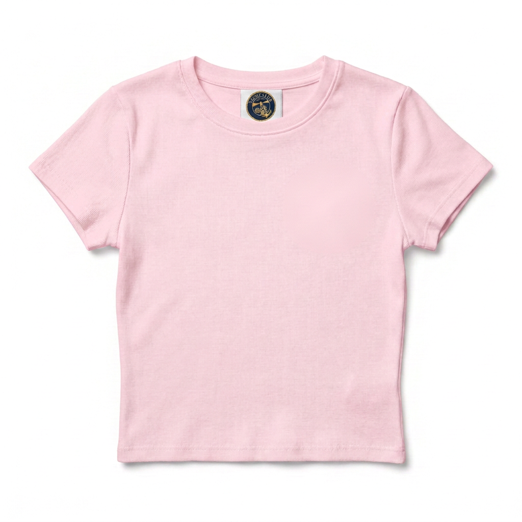 Yacht Club Crest Baby Tee – Pink