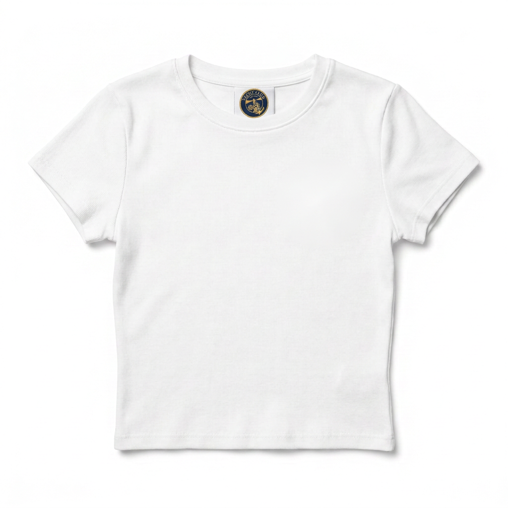 Yacht Club Crest Baby Tee – White