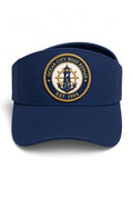 Ocean City Boat Repair navy visor cap with embroidered nautical patch