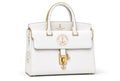 Miami Boat Repair white leather borsa handbag with gold anchor hardware and nautical badge
