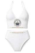 Nautical Branded Bikini – White Two-Piece Boat Swimsuit