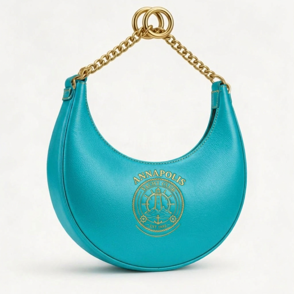 Annapolis Yacht Club Gold Crescent Hobo Bag – Turquoise