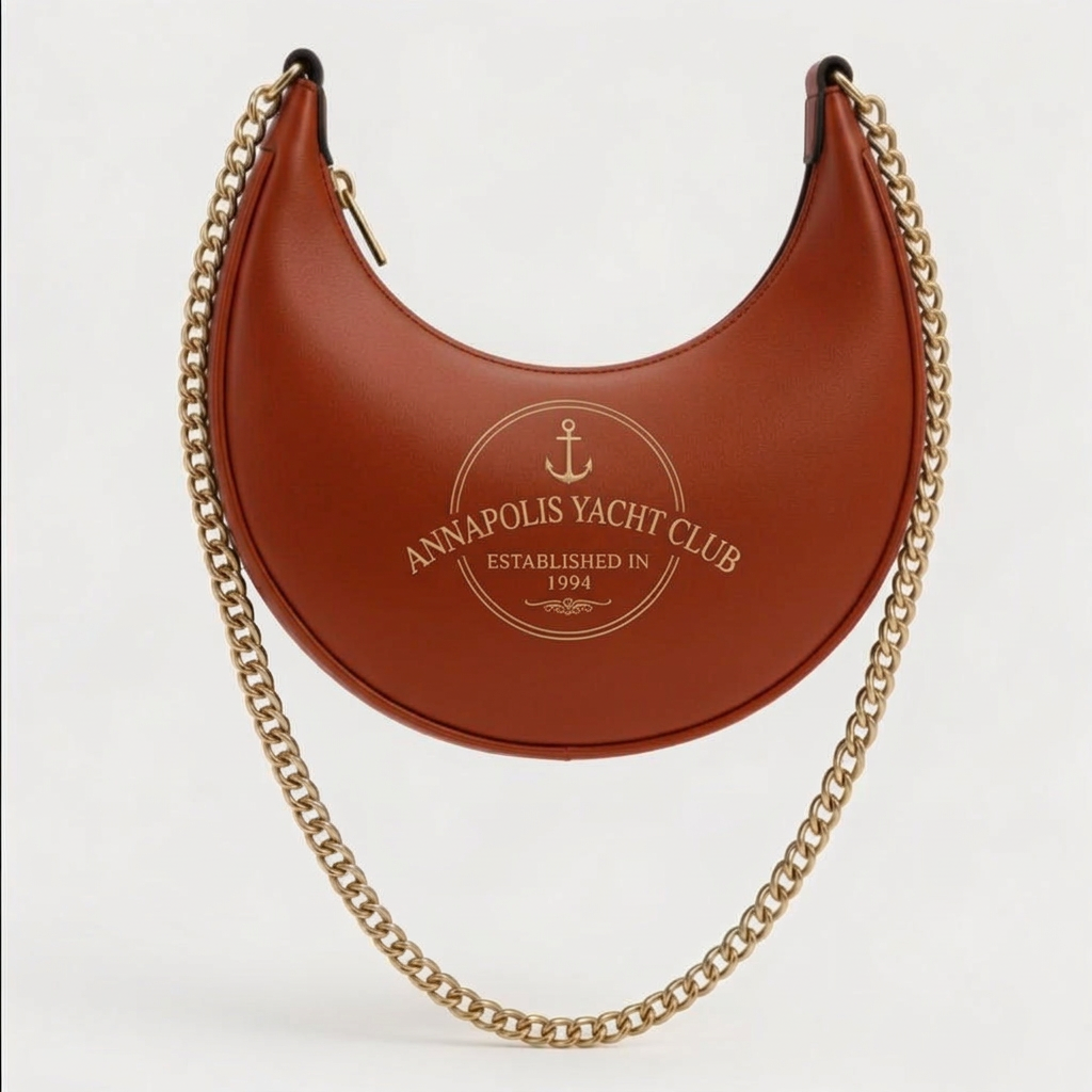 Annapolis Yacht Club Navy Crescent Hobo Bag – Burnt Orange