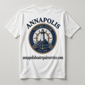 Annapolis Yacht Club Est. 1994 T-Shirt back graphic with annapolisboatrepairservice.com