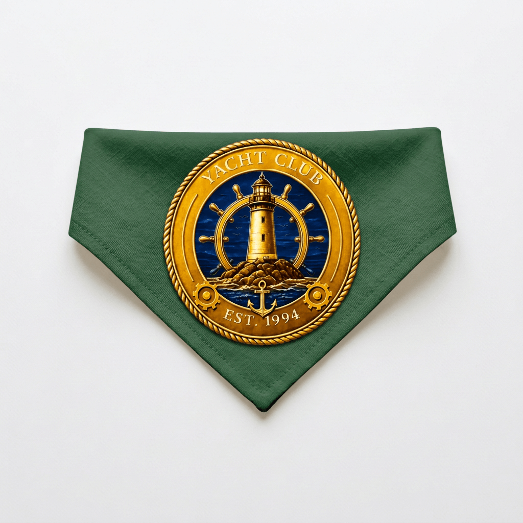 Yacht Club Pet Bandana - Green