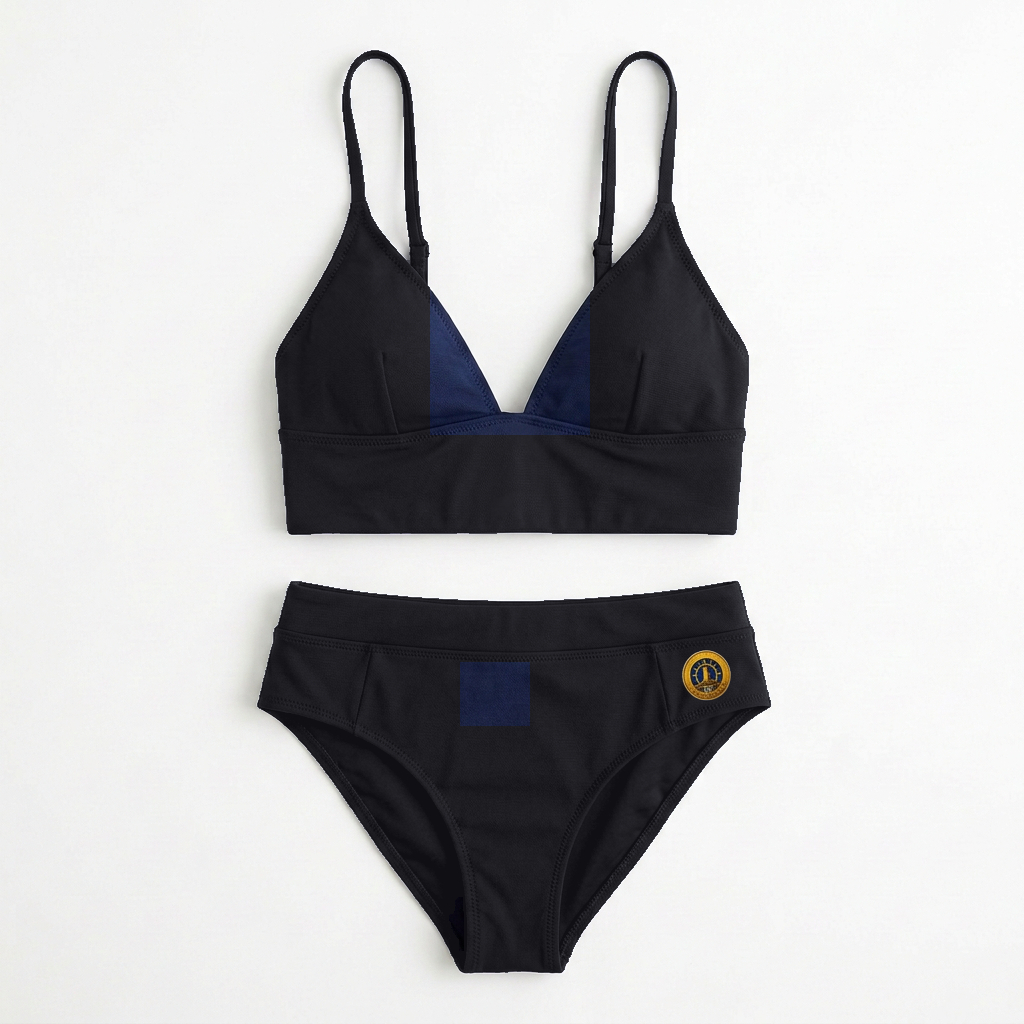 Yacht Club Bikini — Black (logo on left)