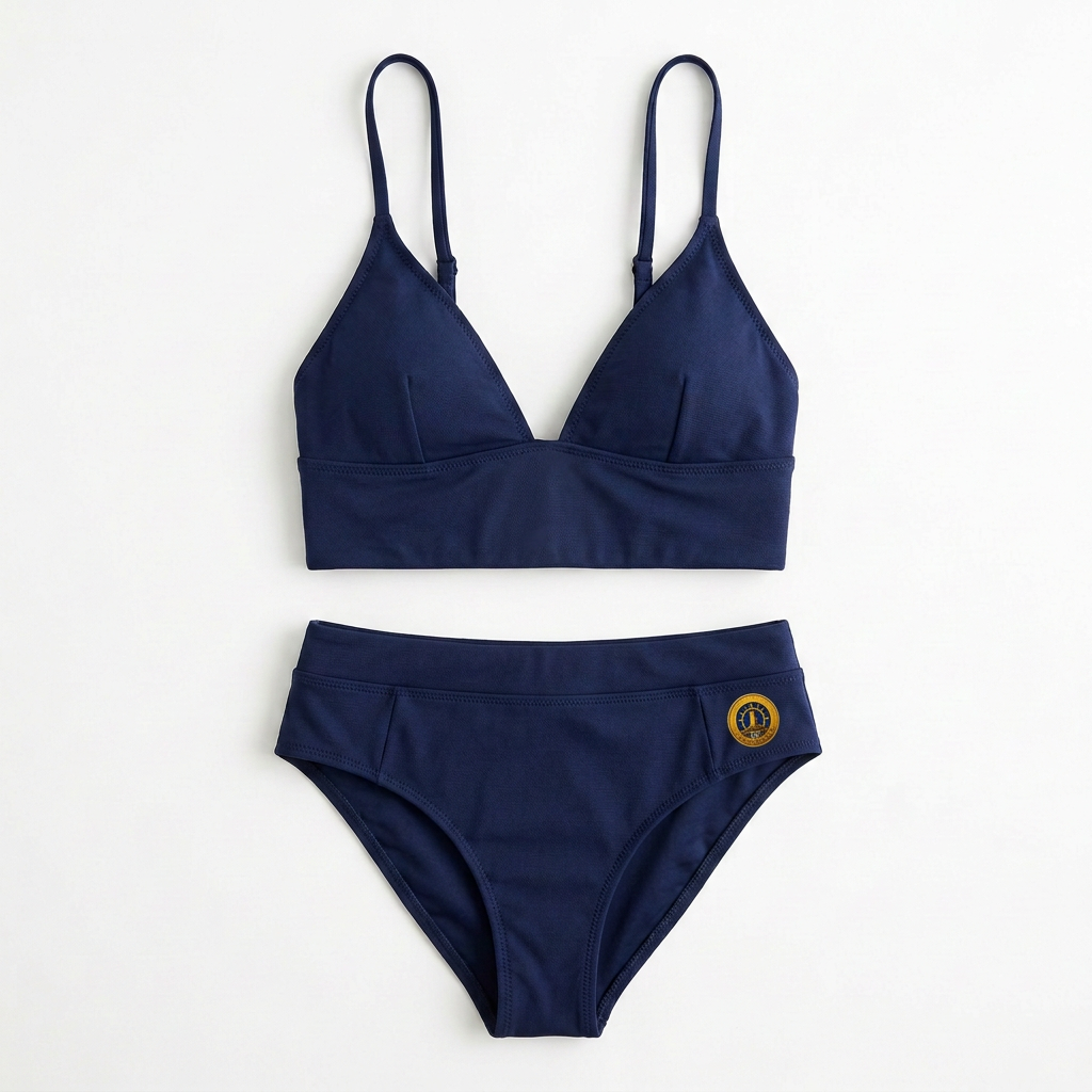 Yacht Club Bikini — Navy (logo on left)