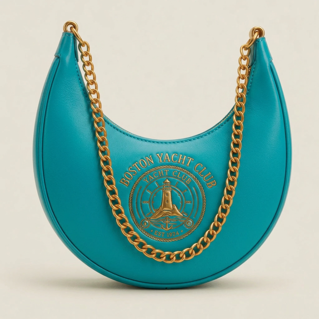 Boston Yacht Club Gold Crescent Hobo Bag – Turquoise