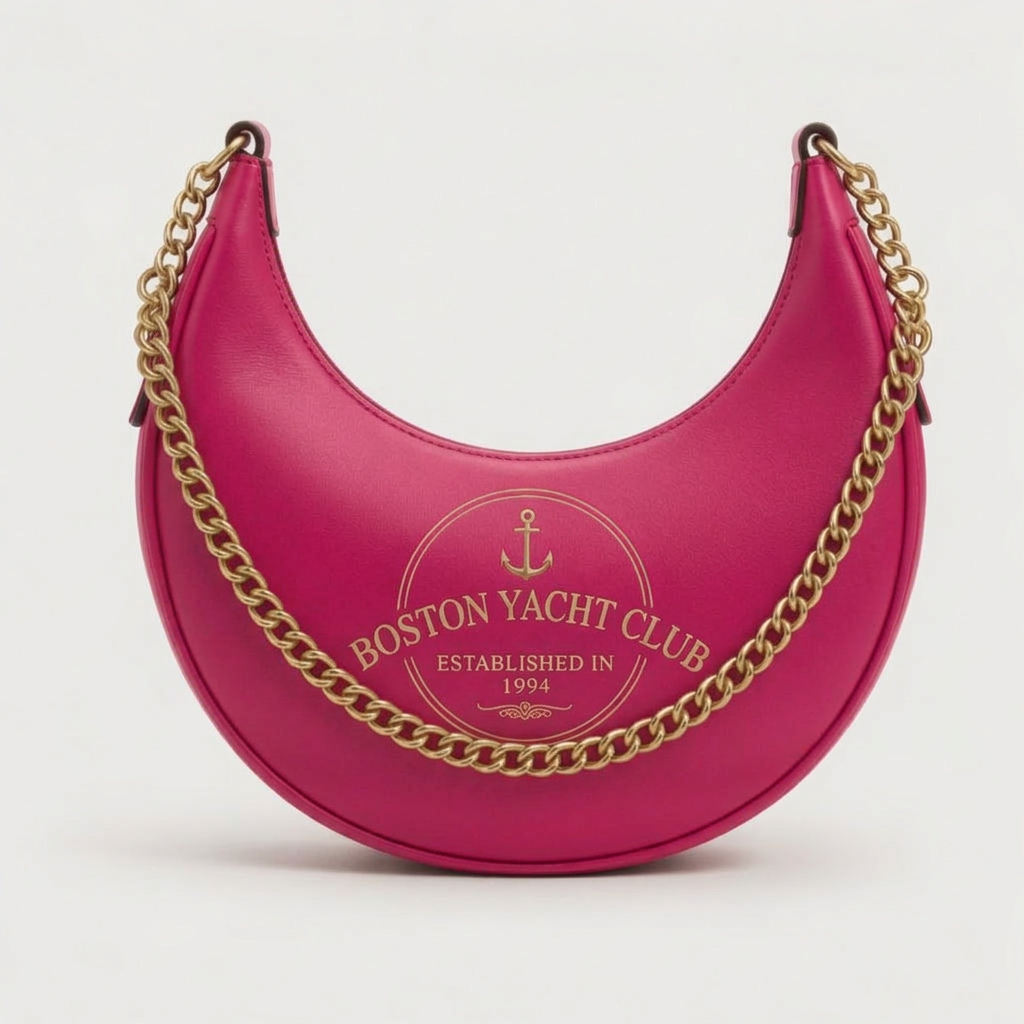Boston Yacht Club Navy Crescent Hobo Bag – Pink