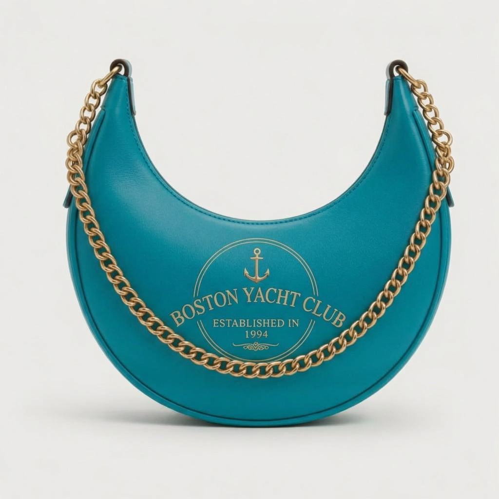 Boston Yacht Club Navy Crescent Hobo Bag – Turquoise