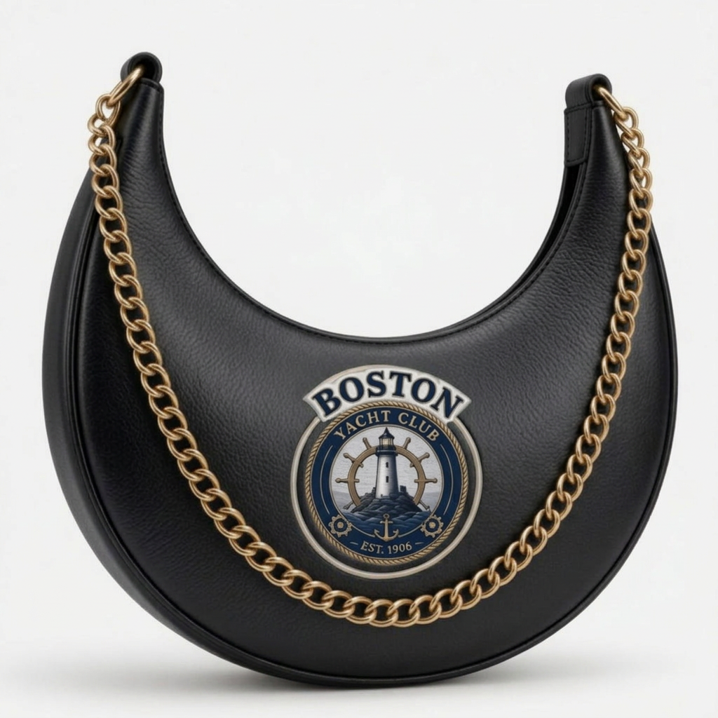Boston Yacht Club Silver Crescent Bag – Black