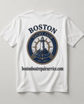 Boston Yacht Club Est. 1994 T-Shirt back graphic with bostonboatrepairservice.com