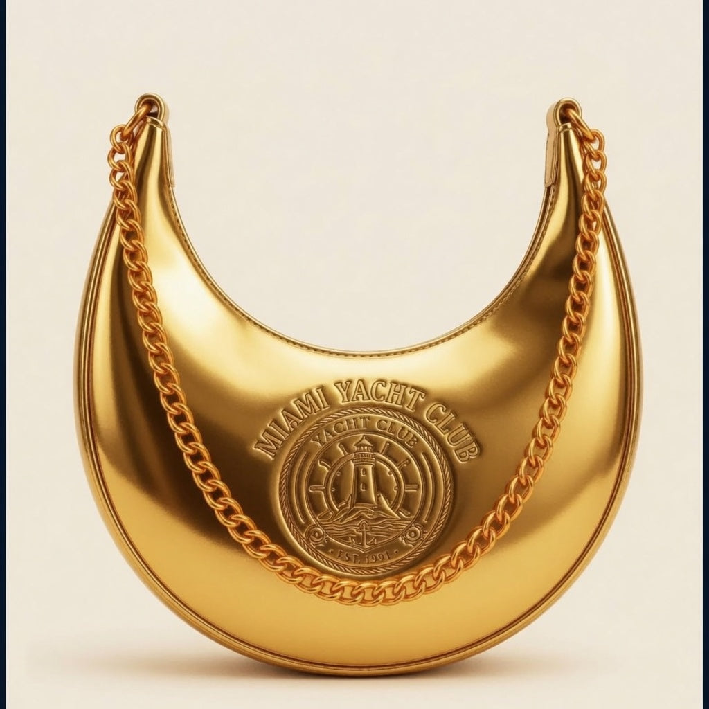 Miami Yacht Club Gold Crescent Bag