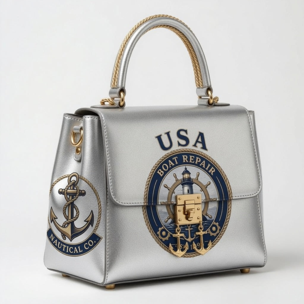 USA Boat Repair Silver Nautical Handbag