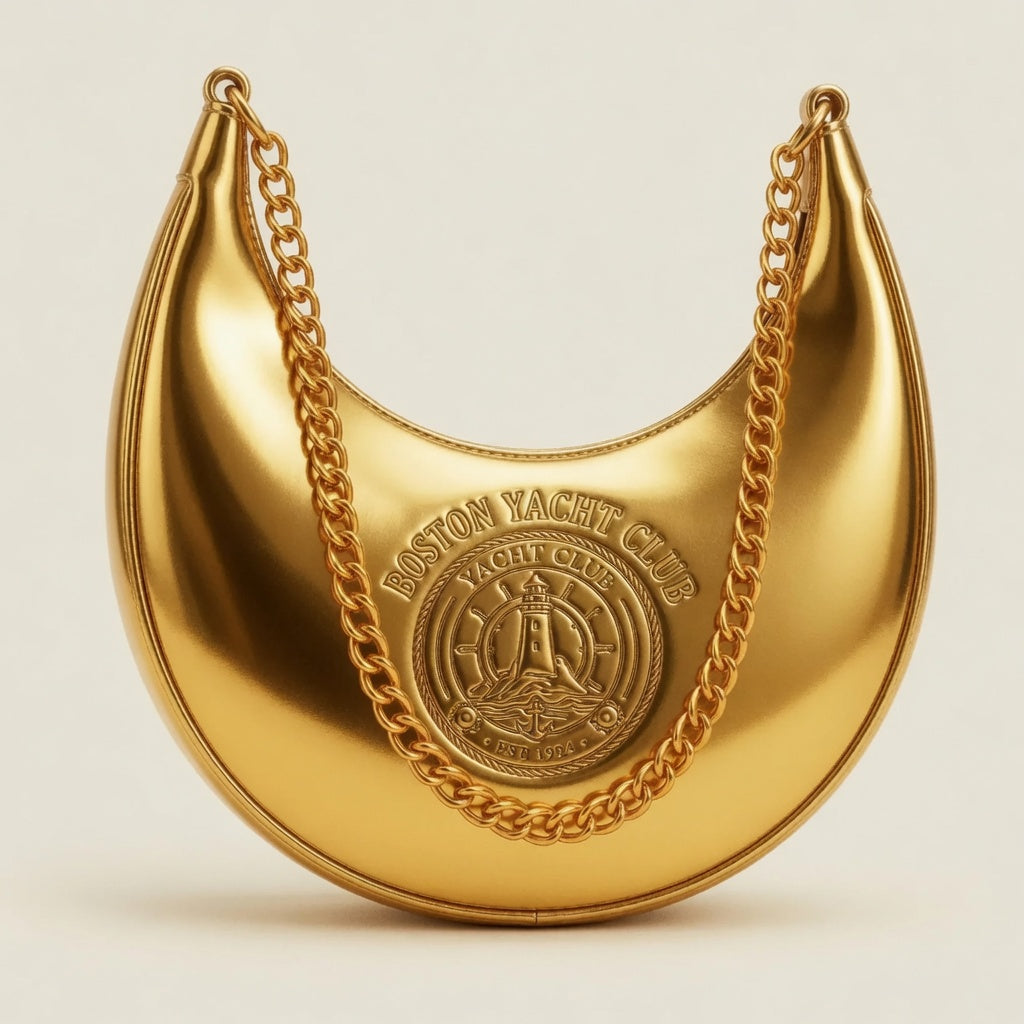 Boston Yacht Club Gold Crescent Hobo Bag