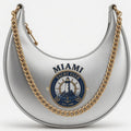 Silver Crescent Shoulder Bag – Nautical Metallic Chain Bag