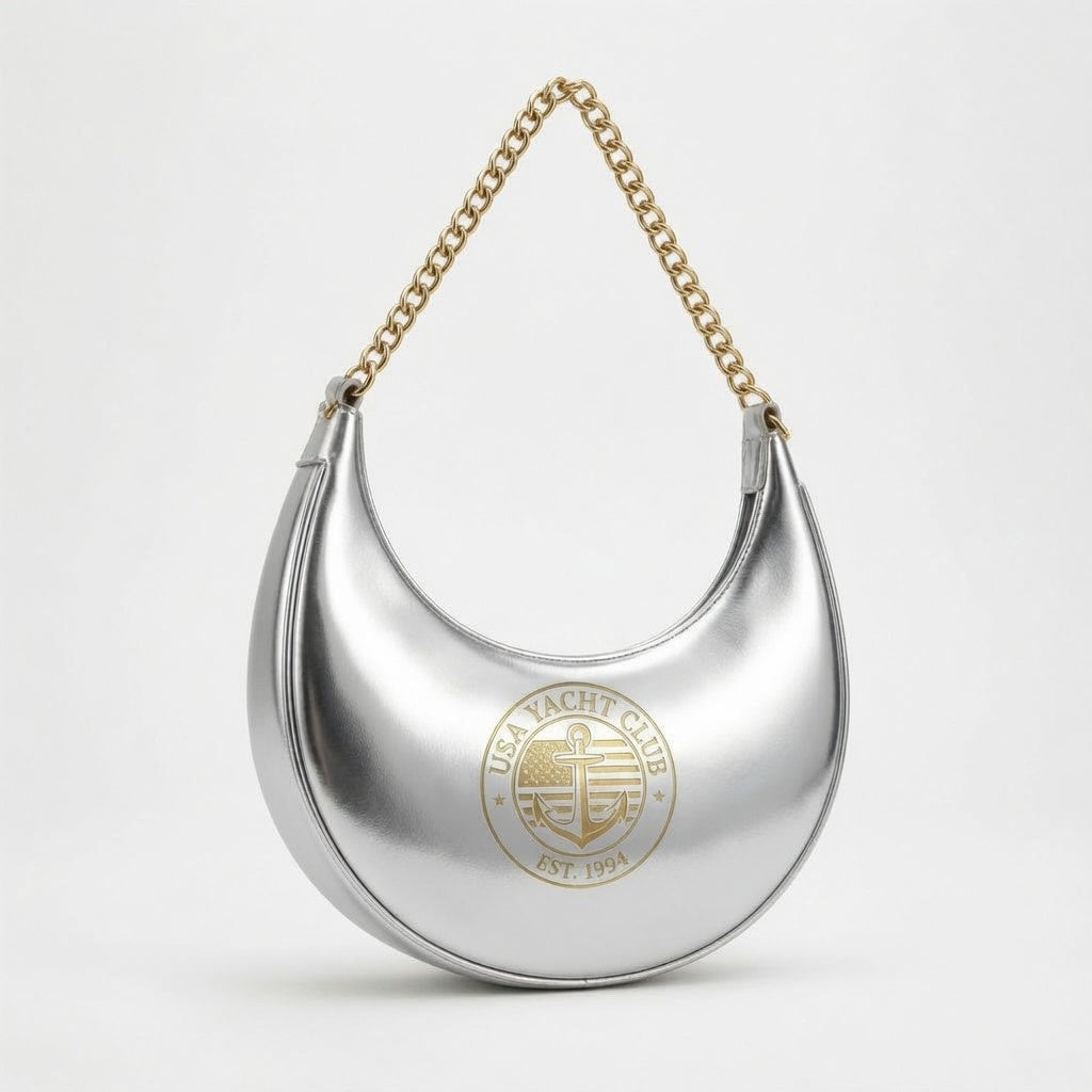 USA Yacht Club Navy Crescent Hobo Bag