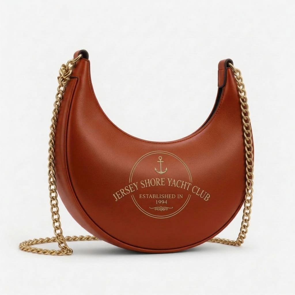 Jersey Shore Yacht Club Navy Crescent Hobo Bag – Burnt Orange