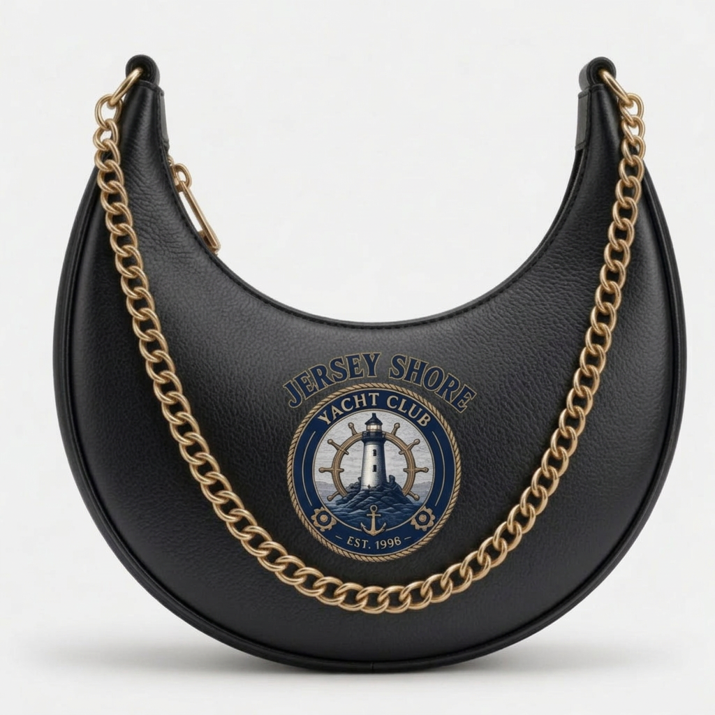 Jersey Shore Yacht Club Silver Crescent Bag – Black
