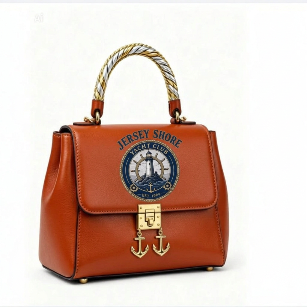 Jersey Shore Yacht Club Silver Handbag – Burnt Orange