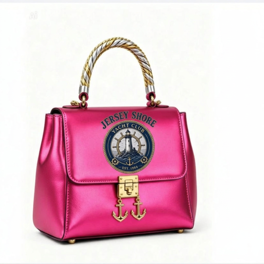Jersey Shore Yacht Club Silver Handbag – Pink