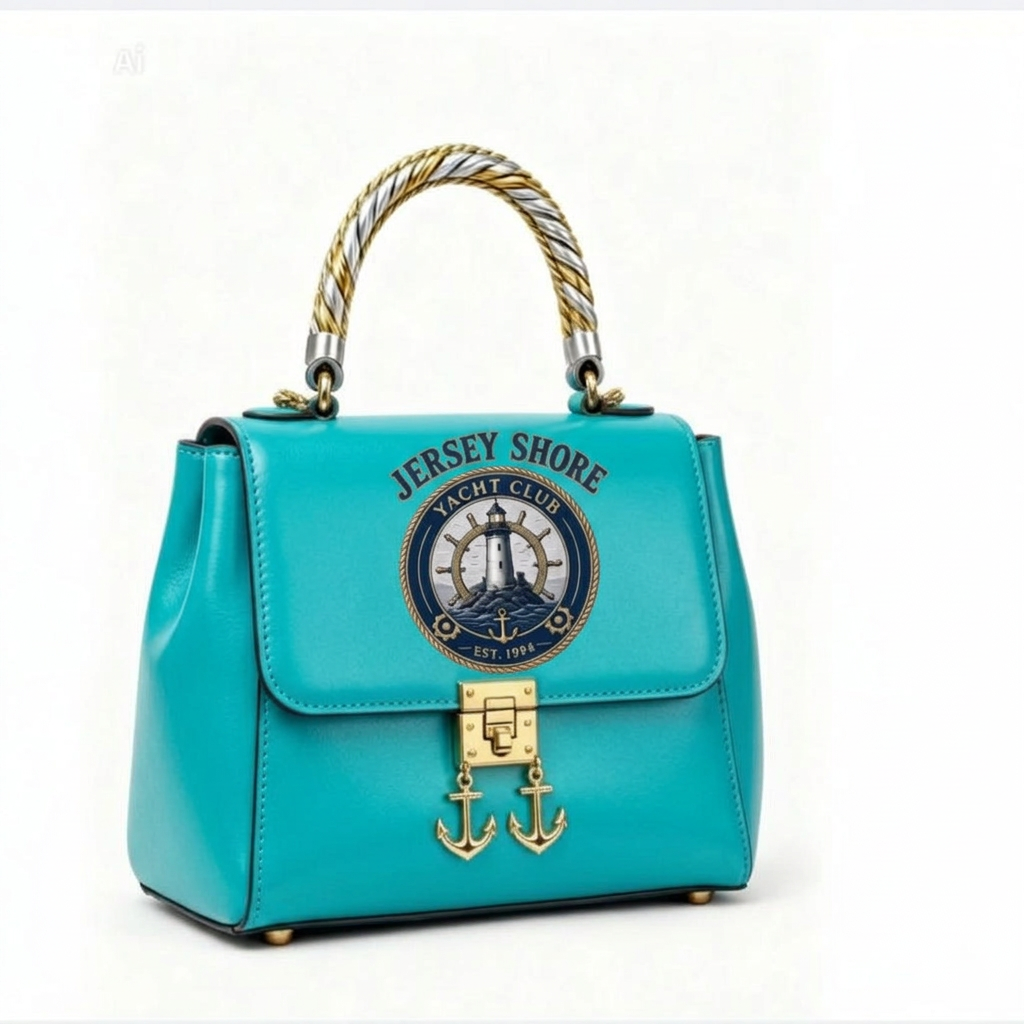 Jersey Shore Yacht Club Silver Handbag – Turquoise