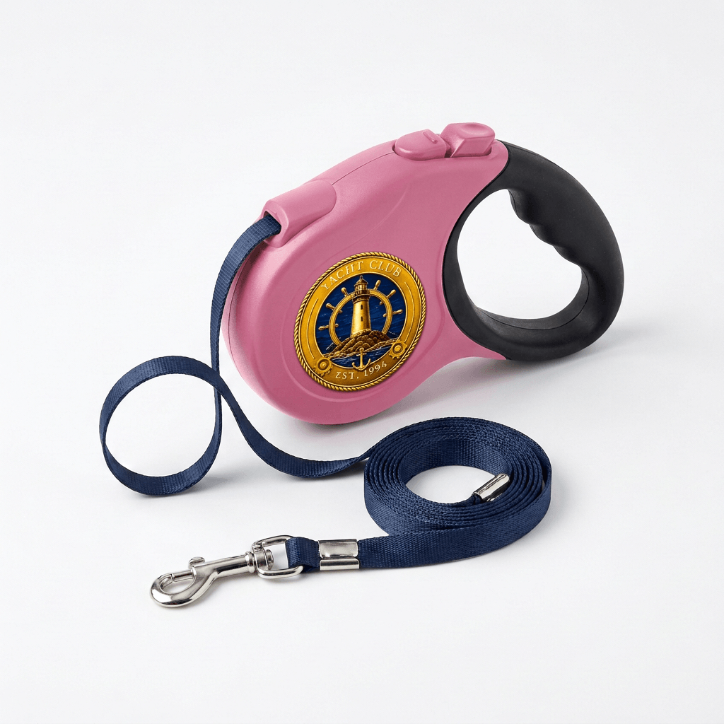 Yacht Club Retractable Dog Leash - Pink