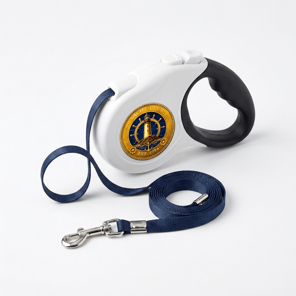Yacht Club Retractable Dog Leash - White