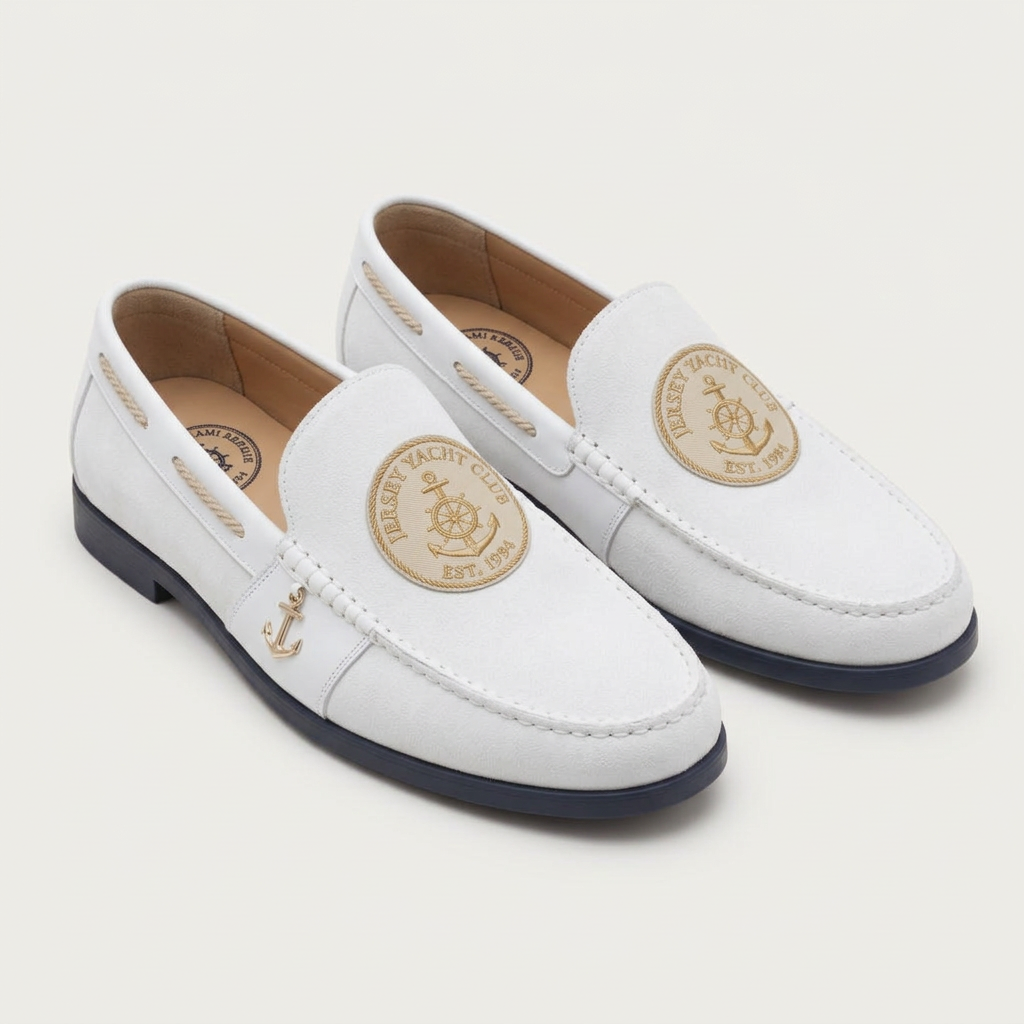 Jersey Yacht Club Nautical Loafer - White