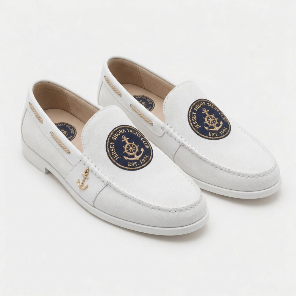 Jersey Shore Yacht Club Nautical Loafer - White