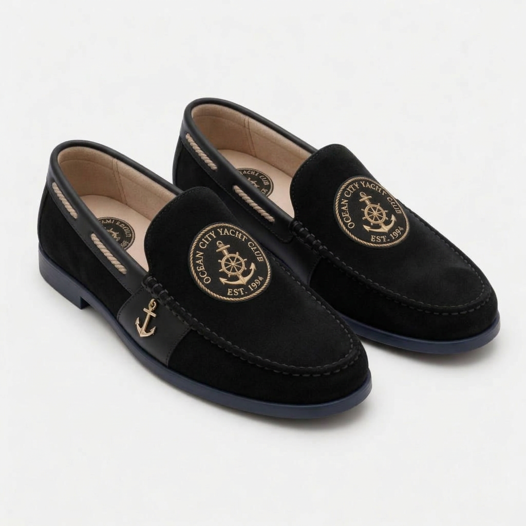 Ocean City Yacht Club Nautical Loafer - Black