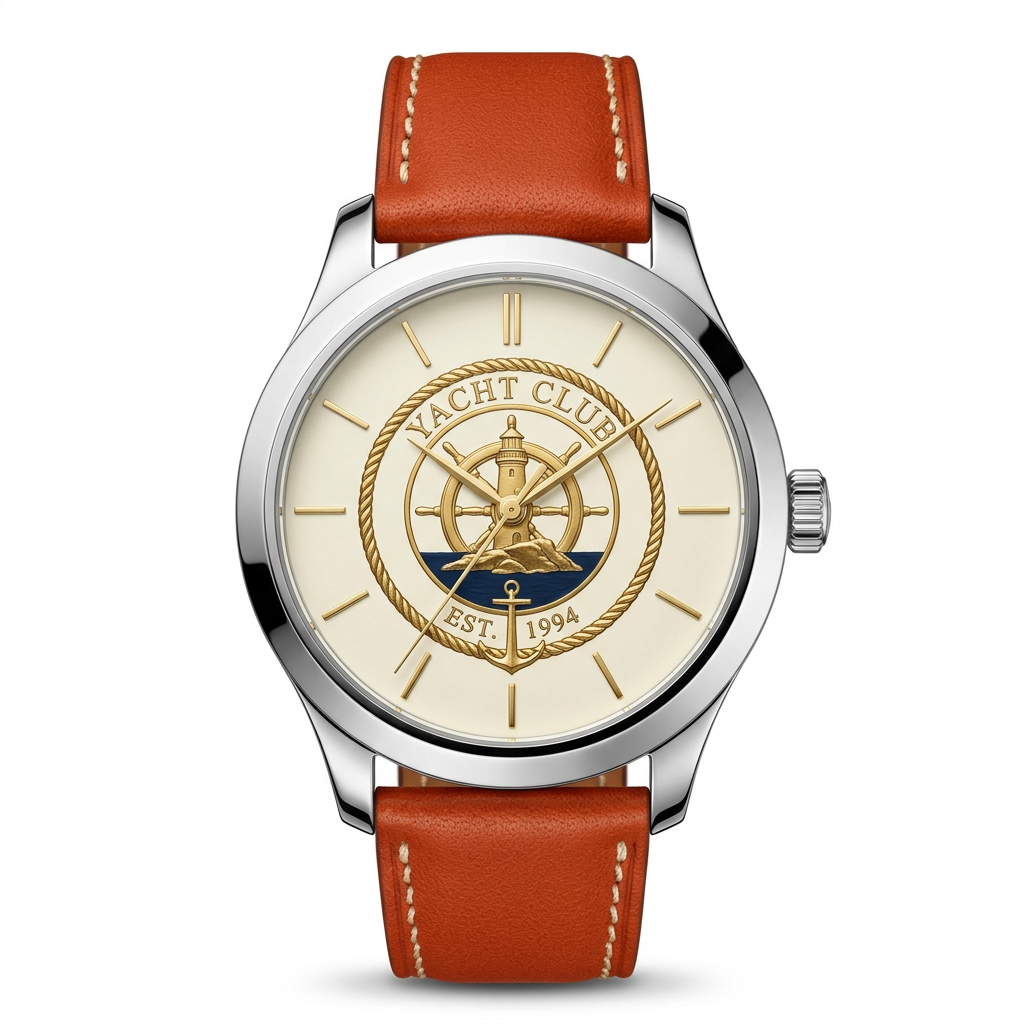 Yacht Club Men's Leather Dress Watch