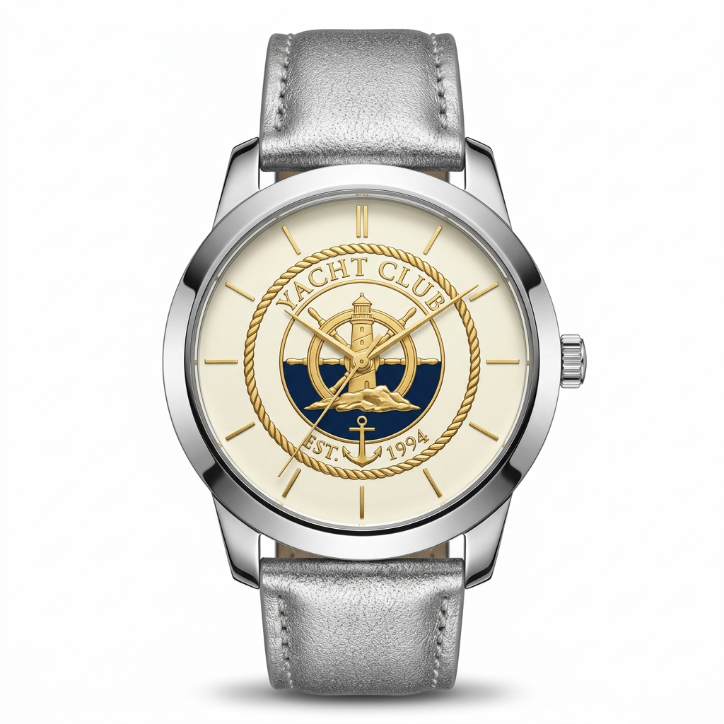 Yacht Club Men's Leather Dress Watch