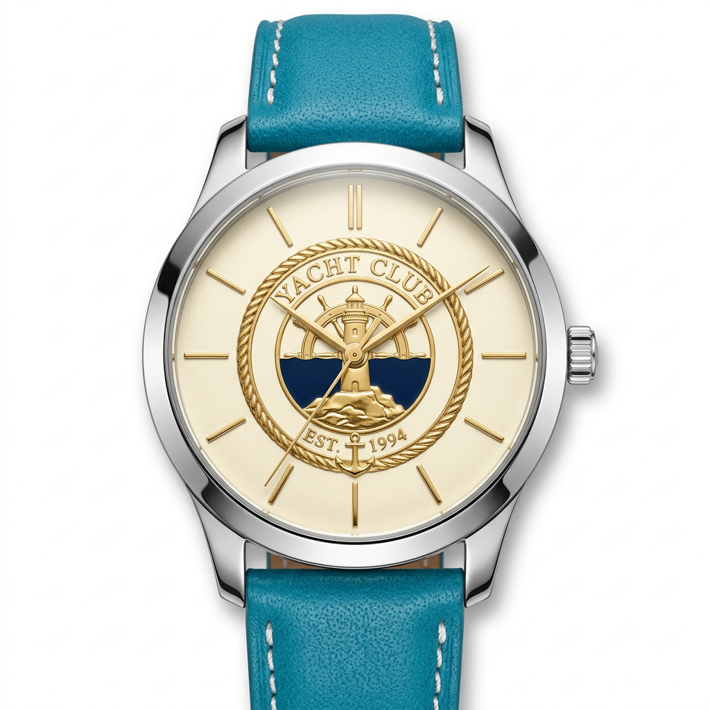 Yacht Club Men's Leather Dress Watch