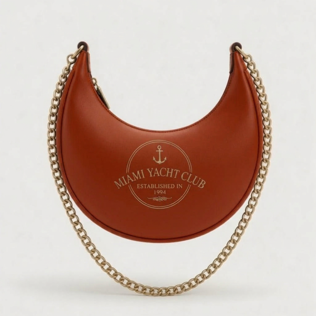 Miami Yacht Club Navy Crescent Hobo Bag - Gold Emblem – Burnt Orange
