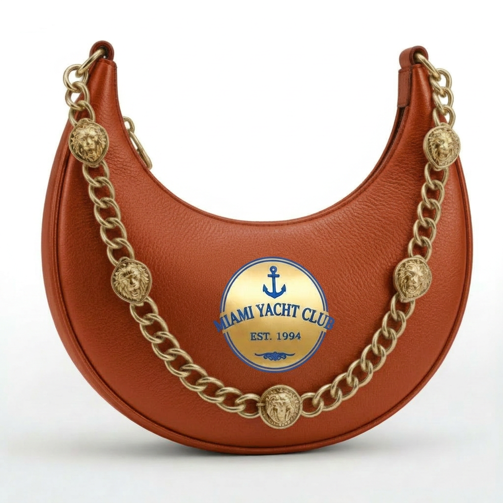Miami Yacht Club Silver Chain Hobo Bag – Burnt Orange