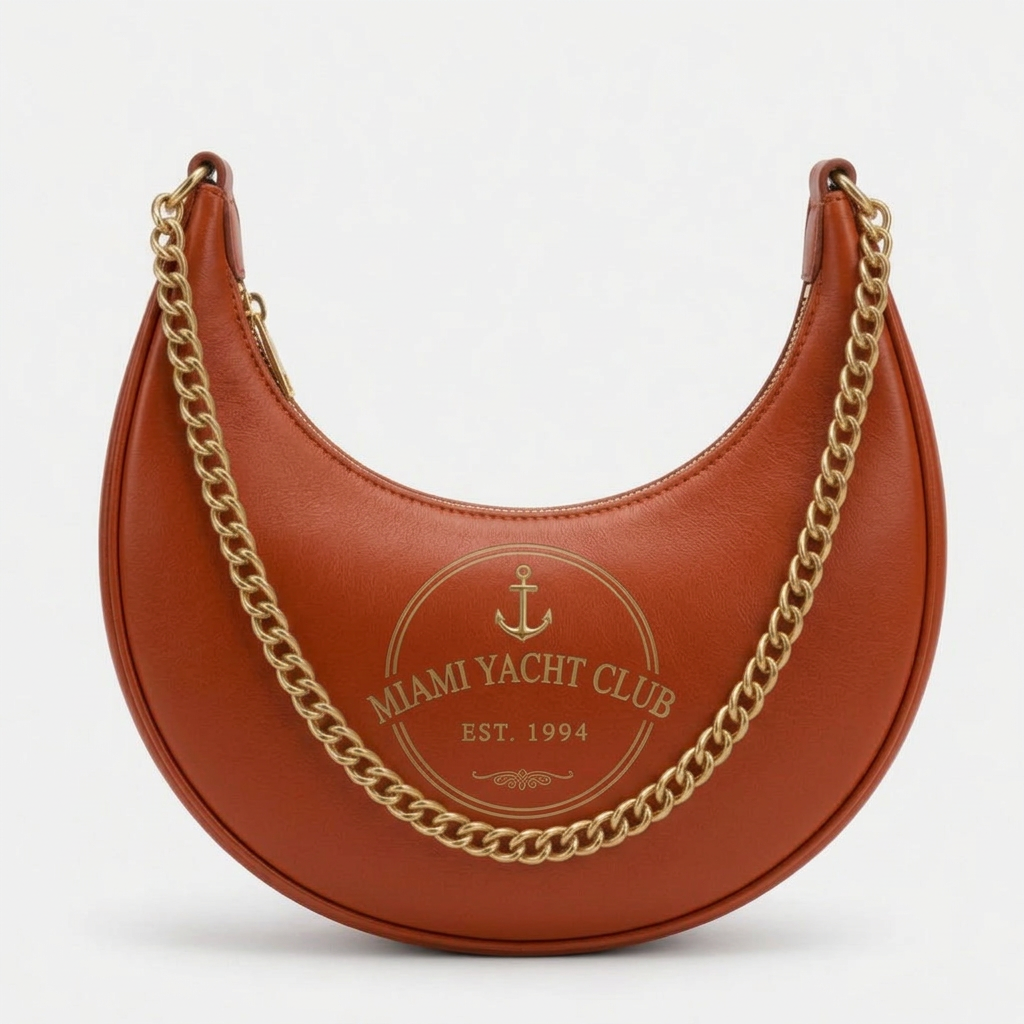 Miami Yacht Club Silver Crescent Hobo Bag – Burnt Orange