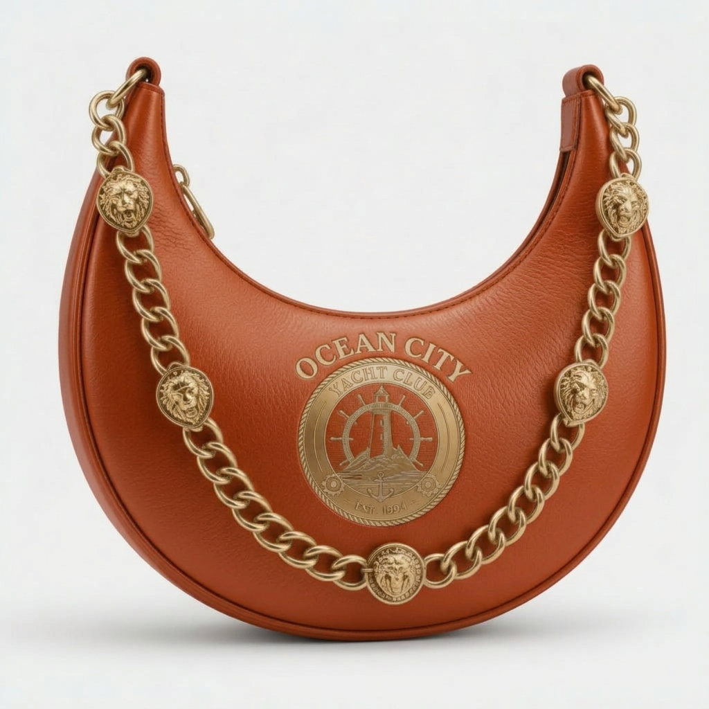 Ocean City Yacht Club Silver Chain Hobo Bag – Burnt Orange