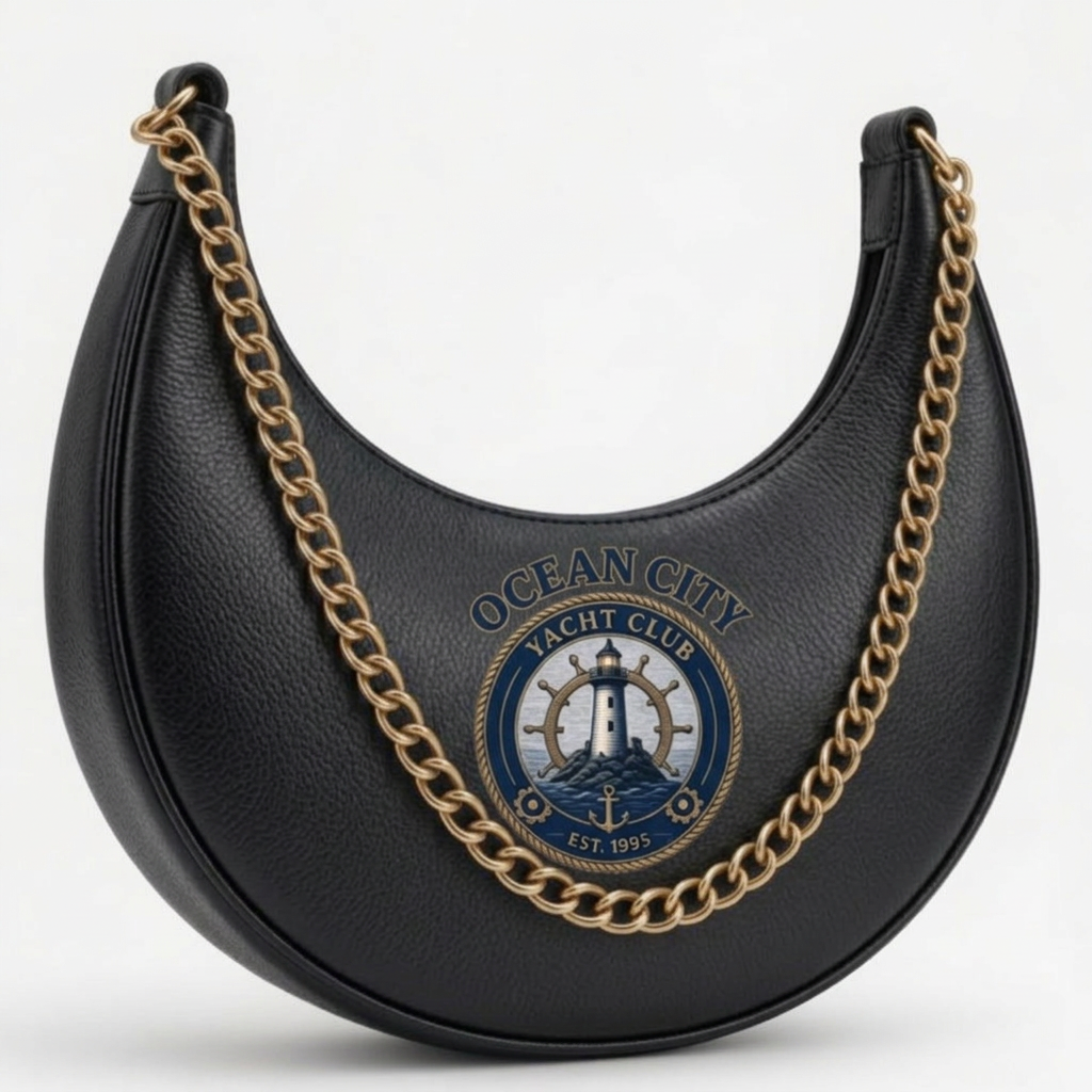 Ocean City Yacht Club Silver Crescent Bag – Black