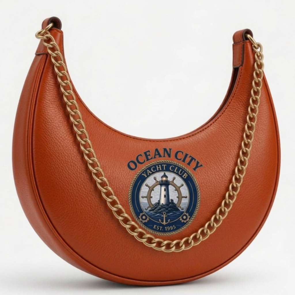 Ocean City Yacht Club Silver Crescent Bag – Burnt Orange