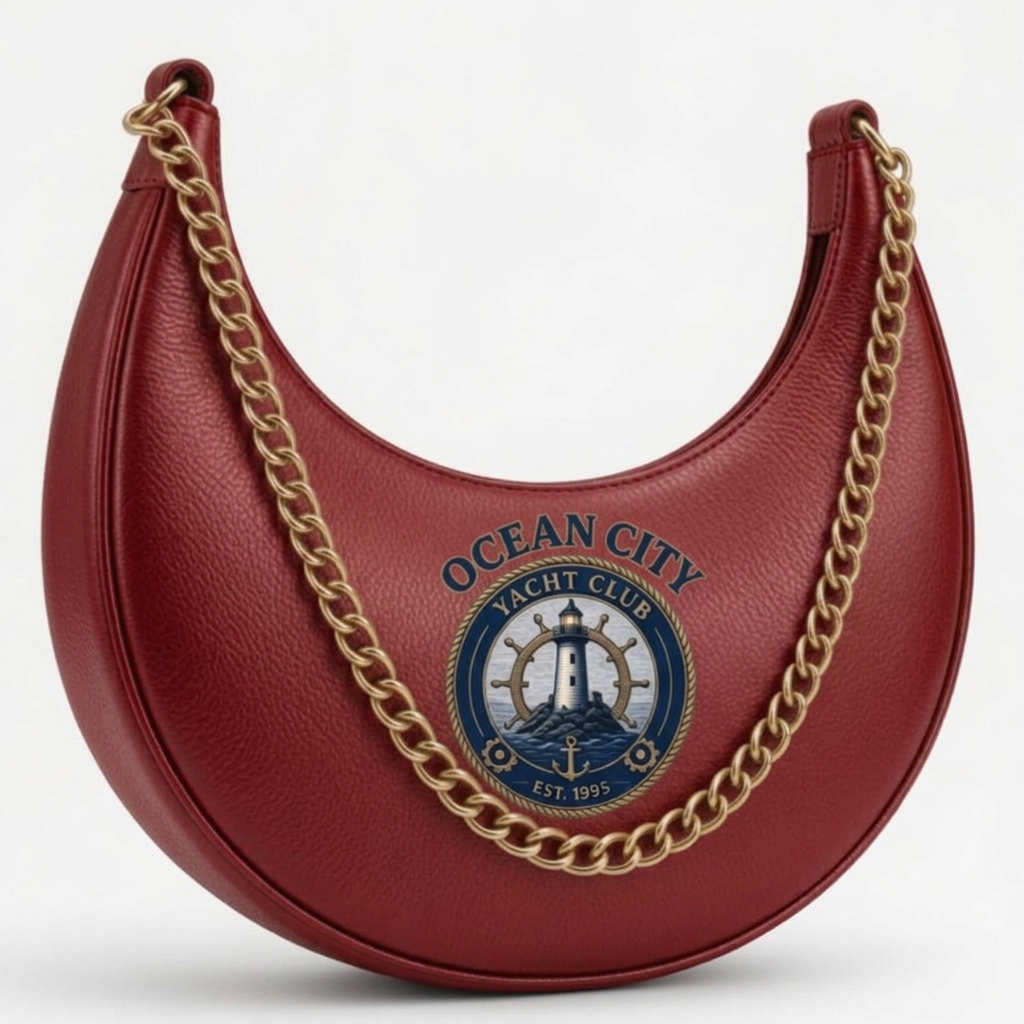 Ocean City Yacht Club Silver Crescent Bag – Red