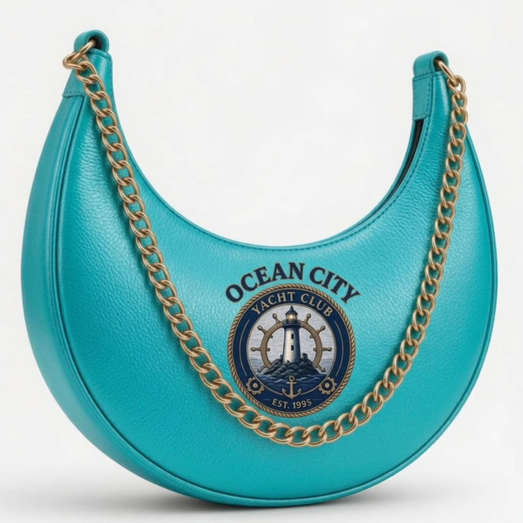 Ocean City Yacht Club Silver Crescent Bag – Turquoise