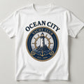 Ocean City Yacht Club Est. 1994 T-Shirt front graphic with lighthouse and ship's wheel emblem