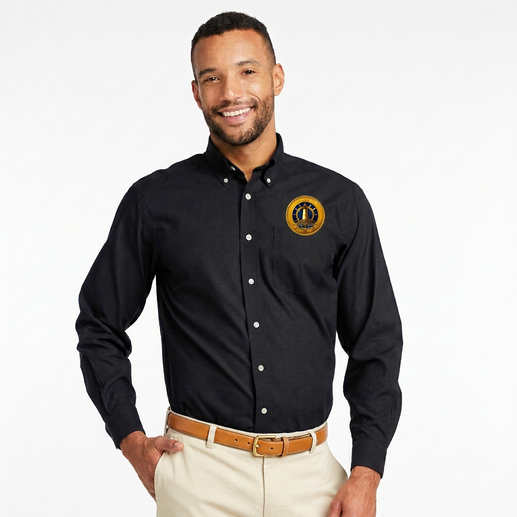 Yacht Club Men's Oxford Dress Shirt - Black