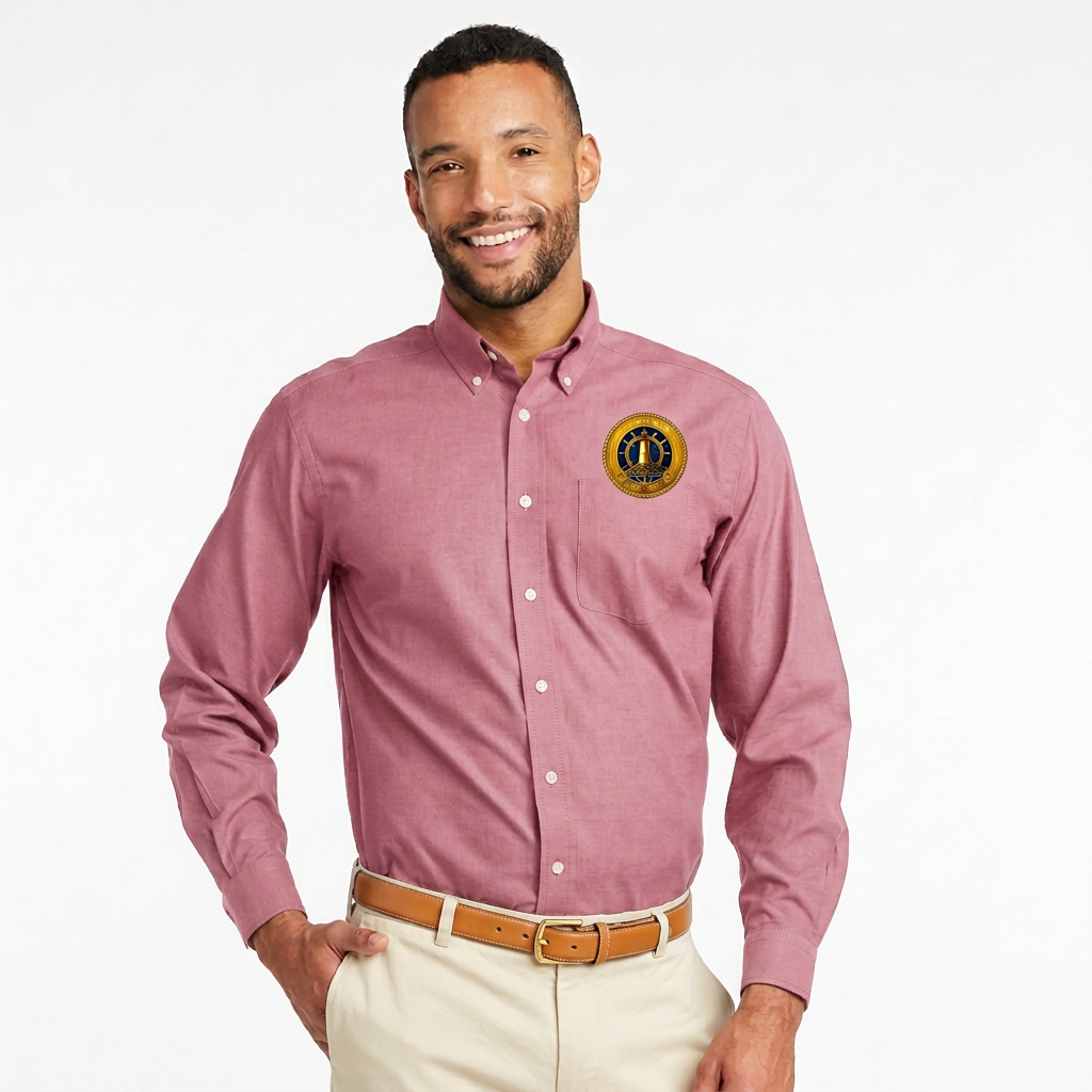 Yacht Club Men's Oxford Dress Shirt - Pink