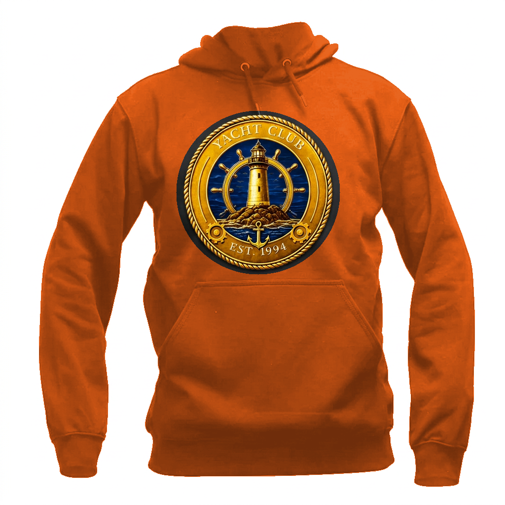 Yacht Club Men's Pullover Hoodie - Burnt Orange