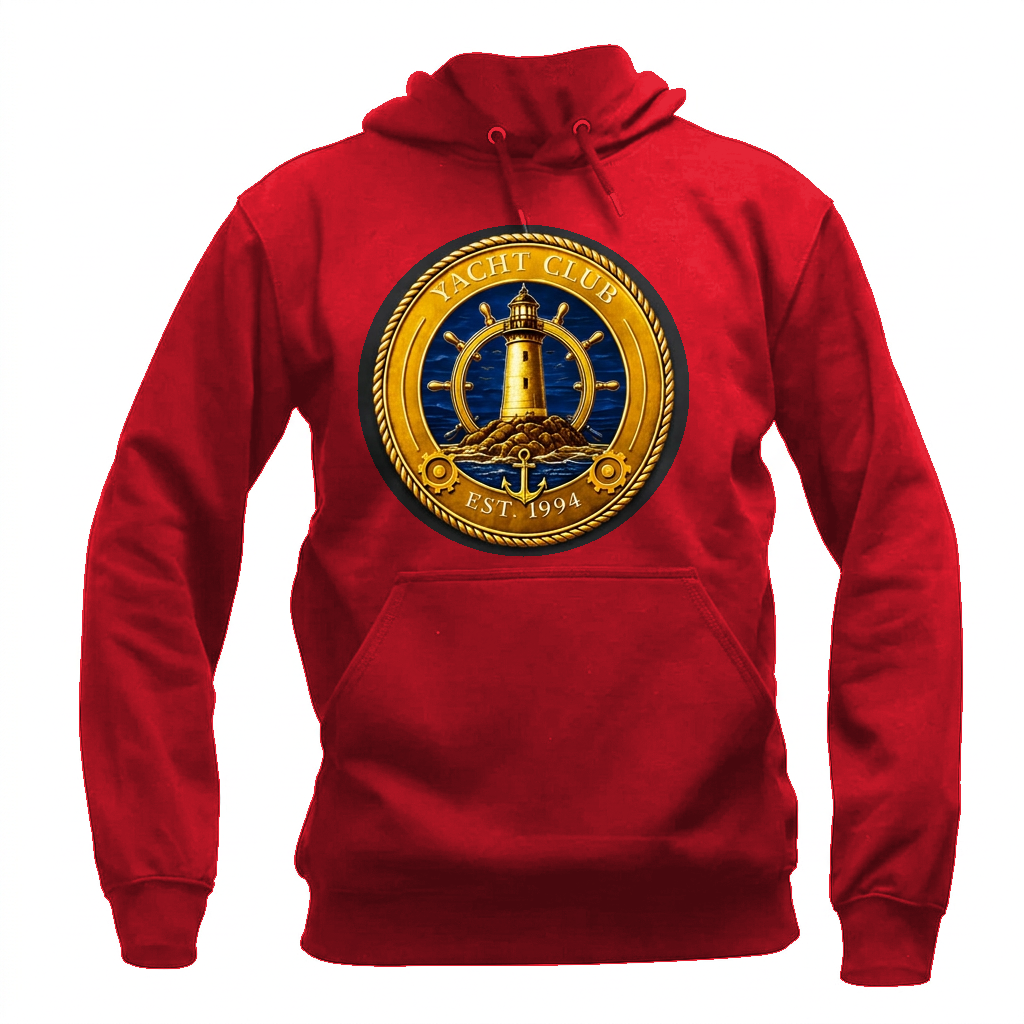 Yacht Club Men's Pullover Hoodie - Red