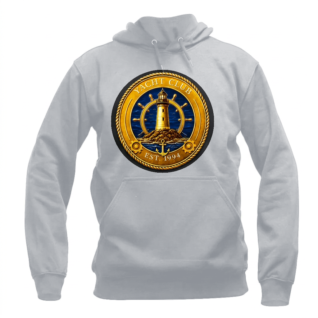 Yacht Club Men's Pullover Hoodie - Silver